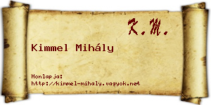 Kimmel Mihály névjegykártya
