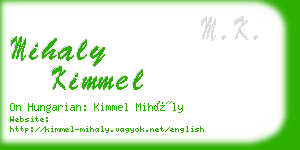 mihaly kimmel business card